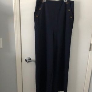 Navy wide leg pants